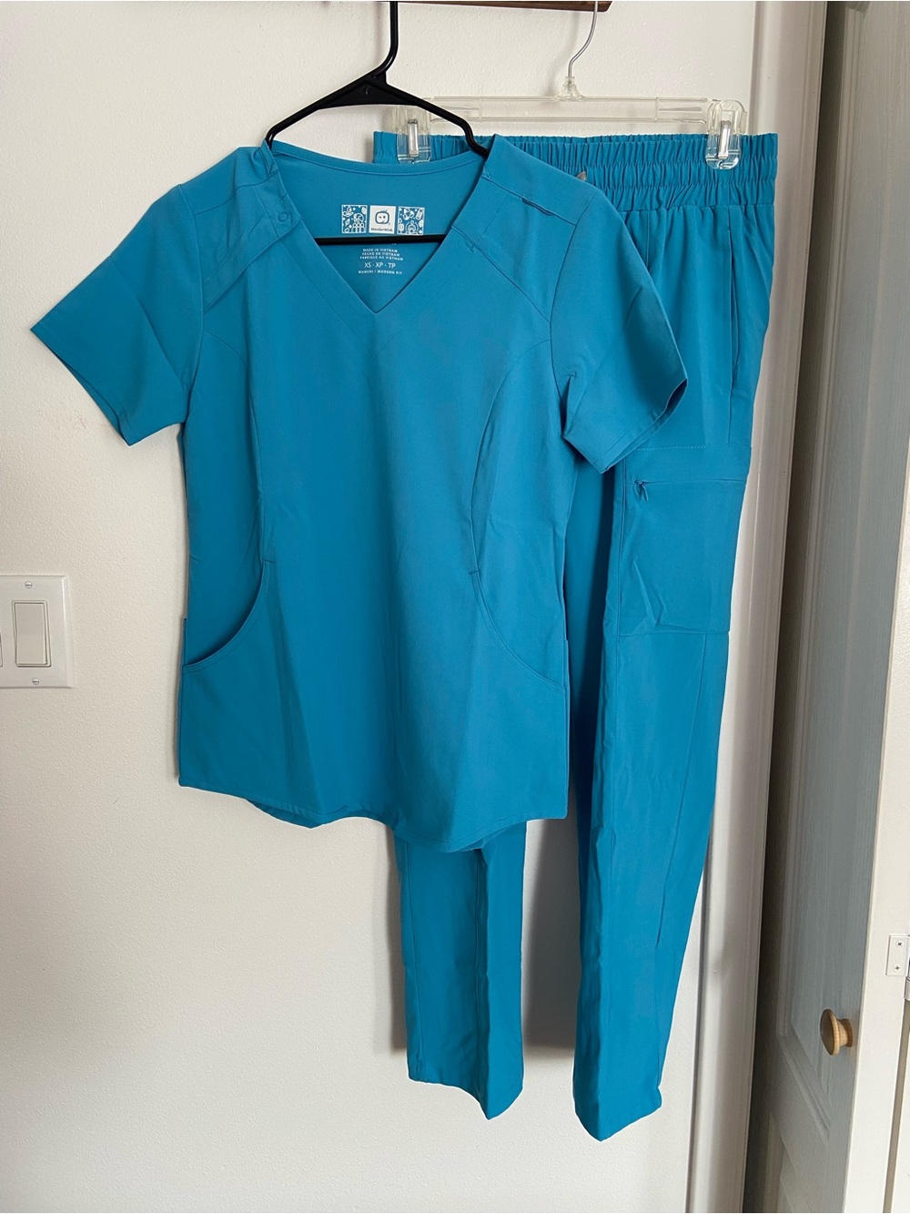 Womens WonderWink Blue Scrub Set
